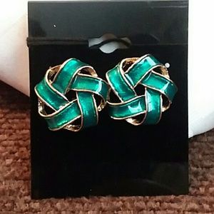 Green and Gold Earrings